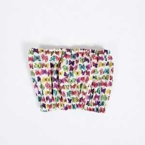 Butterfly Tube Top Bandeau Strapless Vintage Puffy Milkmaid Peasant Sleeveless